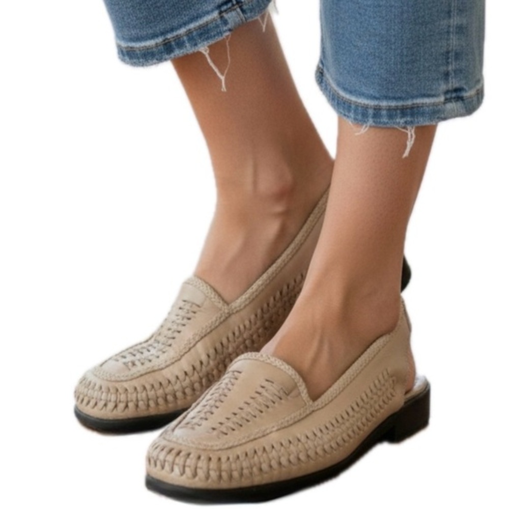 Vintage Sandler of Boston Huarache Woven Slingback ‎Slip On Shoes size 8.5
